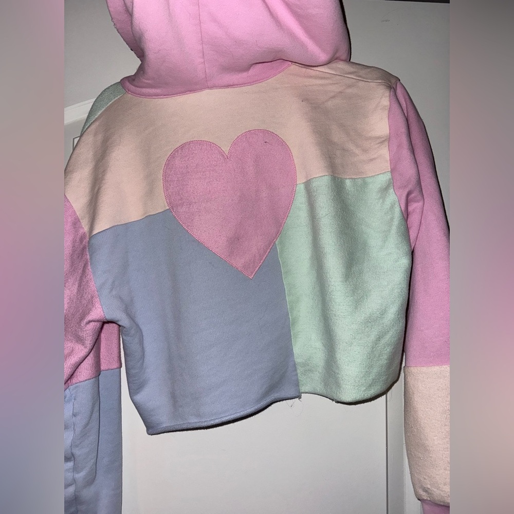 Loveshackfancy Alden Crop Patchwork Heart Color B… - image 4